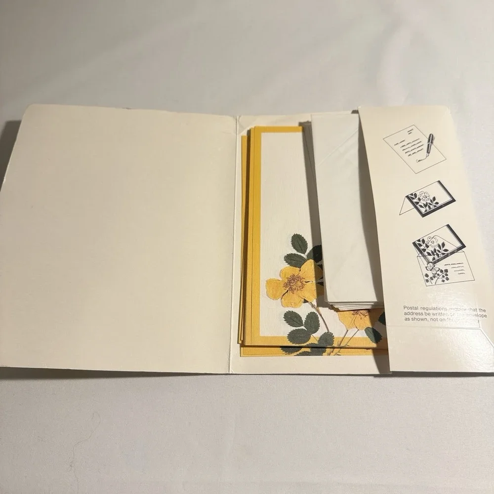Vintage Current Flowerart Stationery Set Sheer Envelopes w/ Butterfly Floral '85